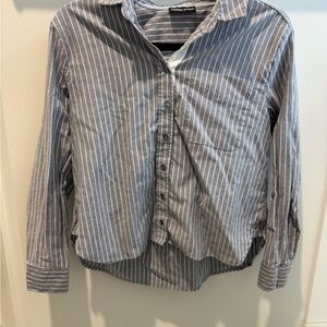 Womens Gray Striped Shirt